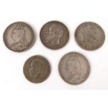 Antique silver coins including two 1890 crowns : For Condition Reports please visit www.