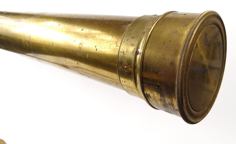 Victorian brass telescope on stand, Lejeune & Perkens, Hatton Gardens, London, housed in a - Image 7 of 9