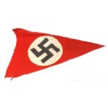 German military interest Swastika pennant, 125cm long : For Condition Reports please visit www.