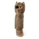 Afghan tribal carved stone lion/mask, 48cm tall : For Condition Reports please visit www.