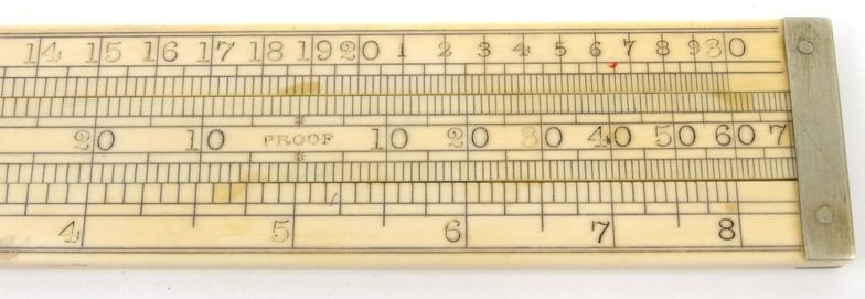 19th Century ivory rule with pull out sliding scale by Buss Maker Hatton Garden, London, 22.5cm long - Image 3 of 9