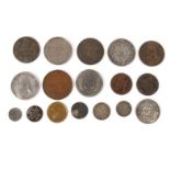 Selection of silver and other coins including Victorian, Middle Eastern and African examples : For