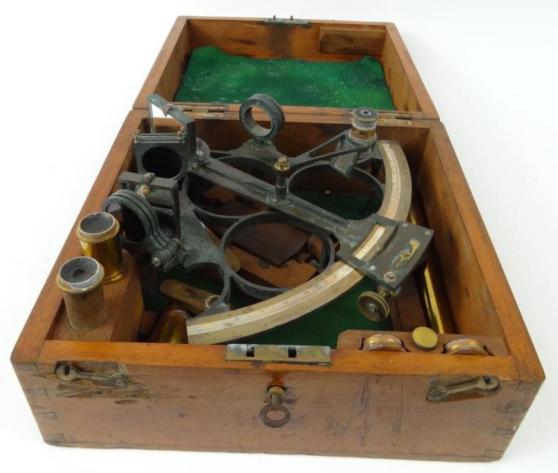 J.H. Steward brass sextant, 437 West Street, London, housed in a mahogany case (G. Curtis R.N. the - Image 11 of 12