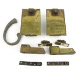 Two brass Coleridge & Bridgen Perfect Patent door locks, 22cm x 15cm
(PROVENANCE: Taken from a local