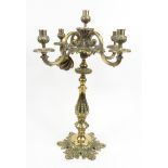 Victorian brass four branch candelabrum, 57cm high : For Condition Reports Please visit www.