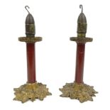 Pair of Victorian patent spring loaded ejector candlesticks with snuffers by Palmer & Co, London,