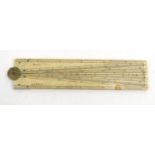 Victorian ivory ruler - Bate of London, 15cm long : For Condition Reports Please visit www.