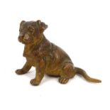 Miniature cold painted bronze model of a puppy dog, 3cm high : For Condition Reports Please visit