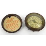 Bakelite pocket sundial. watch and compass, patent number 9142/35, 3.5cms diameter : For Condition