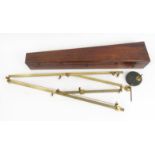 Lacquered brass pantograph A. Abraham Liverpool in a fitted mahogany box, 69cm long : For