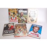 RUGBY; 6x Rugby books - Lewis Moody, Martin Johnson, Matt Dawson etc