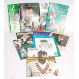 CRICKET; 11x Cricket Benefit Years brochures, Jack Russell, Viv Richards, John Inchmore etc.