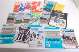 FOOTBALL; A collection of 35x 1970's vintage football programmes to include Cardiff City, Preston