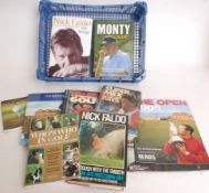 GOLF; A collection of golfing related ephemera to include autobiography, Nick Faldo and others etc.