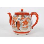 A 19th century satsuma teapot depicting