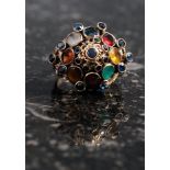 A 14ct yellow gold multi gem set ring wi