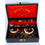 A ladies leather gilt tooled jewellery b