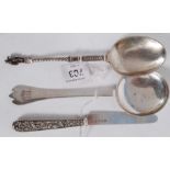 A 19th century silver hallmarked spoon