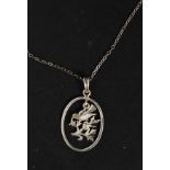 A ladies silver 925 necklace and pendant