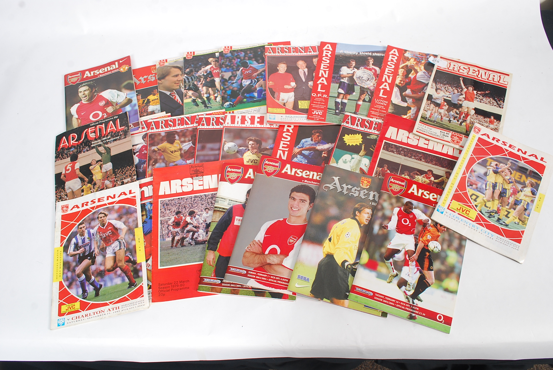 A collection of Arsenal football program