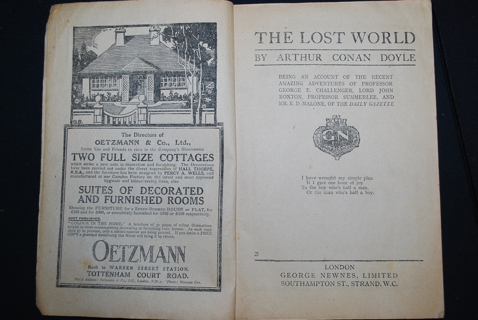 CONAN DOYLE, ARTHUR; The Lost World, ori - Image 2 of 2