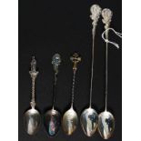 A collection of silver spoons to include