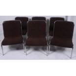 A set of 6 1970's chrome tubular upholst