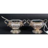 A pair of Edwardian silver hallmarked sa