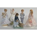 4 Royal Worcester figurines complete wit