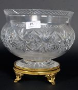 A large cut glass 1950's crystal fruit b