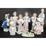 A collection of Lladro / Nao figurines t