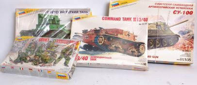 MODEL KITS: 4x Zvezda 1:35 scale 1970's