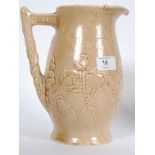 A 1930`s Burleigh jug of baluster form, moulded in shallow relief with figures marrying at the