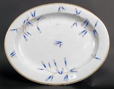 A 19th century Worcester Flight Barr and Barr platter with oval shaped rim having gilded edges