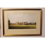 2 large framed and glazed prints of Clifton College, Bristol. Largest measuring 53cms x 77cms