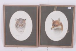 A pair of limited edition prints by Patrick A Oxenham, one being of a Fox and the other being a