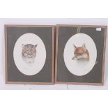 A pair of limited edition prints by Patrick A Oxenham, one being of a Fox and the other being a