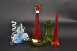 A selection of studio art coloured glass