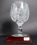 A large unusual crystal cut glass goblet