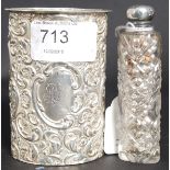 An Edwardian silver hallmarked vase with