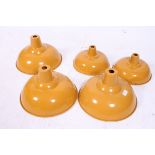 A set of 3 vintage Industrial yellow pai