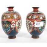 A pair of 19th century Chinese enamel pa