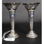 A pair of silver hallmarked fluted stem