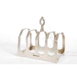 A silver hallmarked toast rack of small