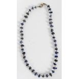 A Lapis Lazuli beaded necklace having 44
