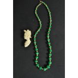 A Chinese Jade and pearl Chinese necklac