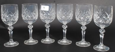 A collection of 6x crystal glass wine go
