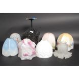 A collection of 8x vintage glass light /