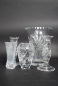 5x pieces of crystal glassware including