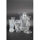 5x pieces of crystal glassware including